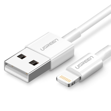 Ugreen USB - Lightning MFI kabelis 1m 2,4A baltas (20728) 1