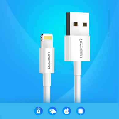 Ugreen USB - Lightning MFI kabelis 1m 2,4A baltas (20728) 2