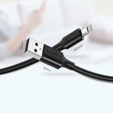 USB Kabelis Ugreen - micro USB data charging cable2,4 A 480 Mbps 1,5 m Juodas (US289 60137) 11