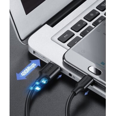 USB Kabelis Ugreen - micro USB data charging cable2,4 A 480 Mbps 1,5 m Juodas (US289 60137) 5