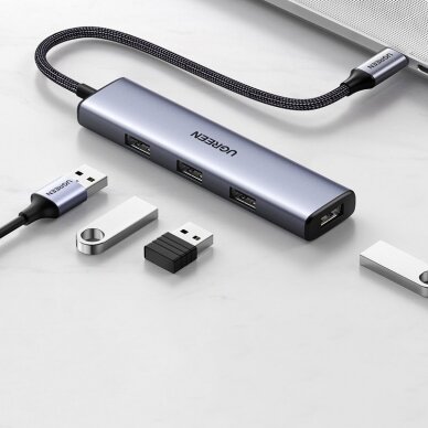 Jungčių Daugintuvas Ugreen USB Type C - 4x USB 3.2 Gen 1 Hub Sidabrinis (CM473 20841) UGLX912 2