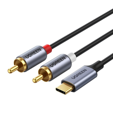 Audio kabelis Ugreen USB Type C (male) - 2RCA (male) 1,5m Pilkas (20193 CM451)