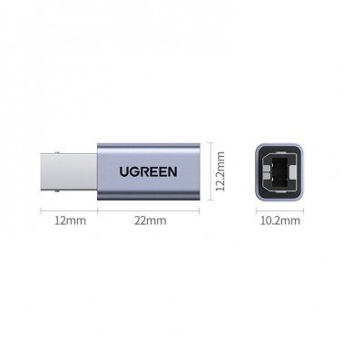 Adapteris Ugreen USB Type C - USB Type B Pilkas (US382) 6