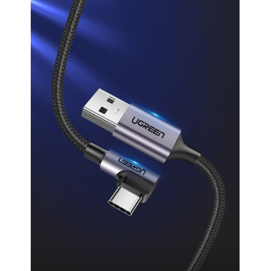 USB Kabelis Ugreen - USB Type C kabelis 1m 3A pilkas (50941) 1