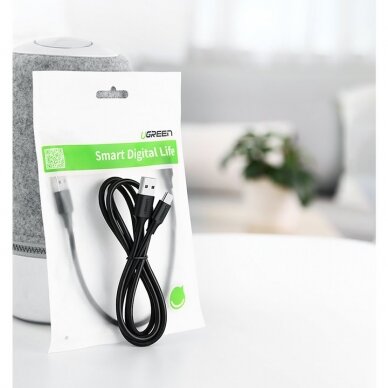 USB Kabelis Ugreen - USB Type C kabelis 3A 1m juodas (60116)  10