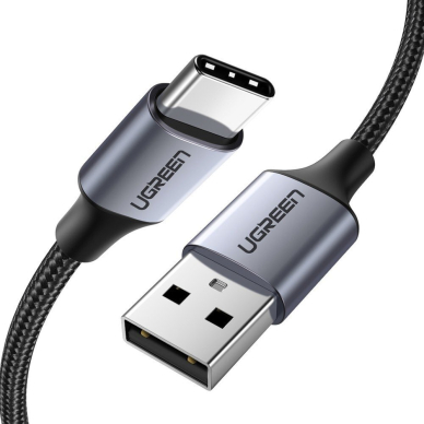 Ugreen USB - USB Type C Greito Įkrovimo Kabelis 3.0 3A 1m pilkas (60126) (ctz220)