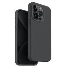 Dėklas Uniq Lino Hue iPhone 15 Pro 6.1  case Magclick Charging pilkos spalvos/charcoal pilkos spalvos