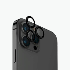 Uniq Optix Aluminum Camera Lens Protector for iPhone 15 Pro camera lens with applicator - Juodas