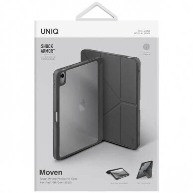 Dėklas Uniq case for Moven iPad 10 gen. (2022) Pilkas 4