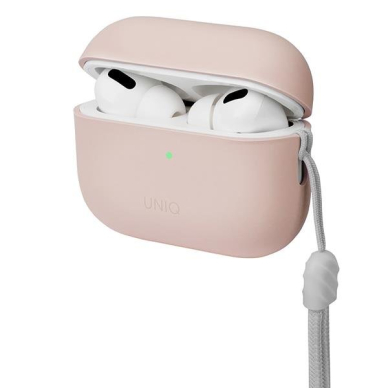 Dėklas ausinėms Uniq Lino AirPods Pro 2 gen Rožinis 1