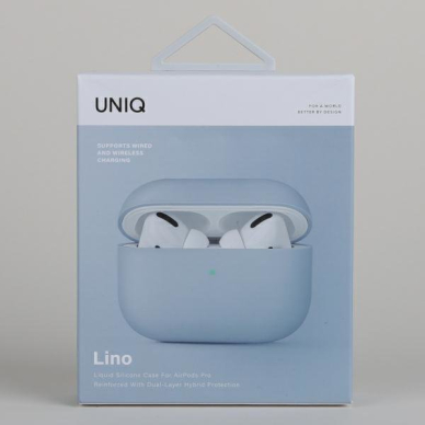 Dėklas ausinėms Uniq case Lino AirPods Pro Mėlynas 7