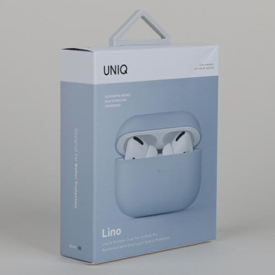 Dėklas ausinėms Uniq case Lino AirPods Pro Mėlynas 8