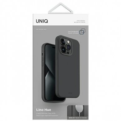 Dėklas Uniq case Lino Hue iPhone 14 Plus Pilkas 6