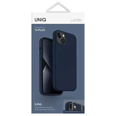 Dėklas Uniq Lino iPhone 14 Plus Mėlynas 6