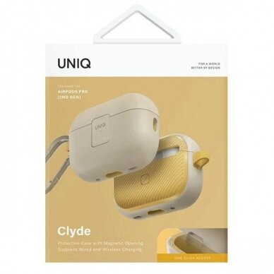 Uniq Clyde Lock Dėklas AirPods Pro 2 (2022/2023) - beige Geltonas 6