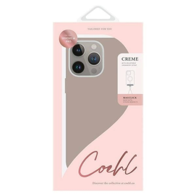 Uniq Coehl Creme iPhone 16 Pro 6.3 Magnetic Charging Dėklas pilkas/taupe pilkas 1