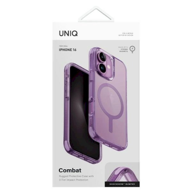 Uniq Combat iPhone 16 6.1 Magclick Charging Dėklas rožinis/pilkas rožinis 3