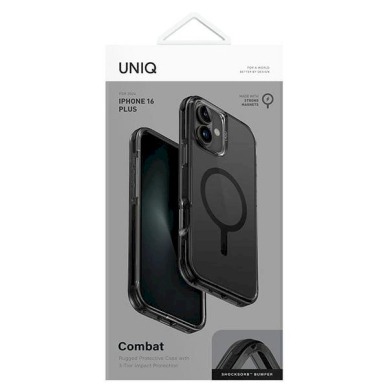 Uniq Combat iPhone 16 Plus 6.7 Dėklas Magclick Charging Juodas/carbon Juodas 3