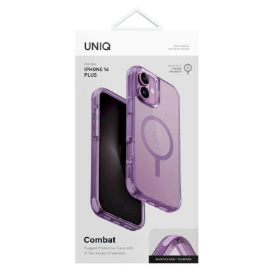 Uniq Combat iPhone 16 Plus 6.7 Magclick Charging Dėklas rožinis/grape rožinis 3