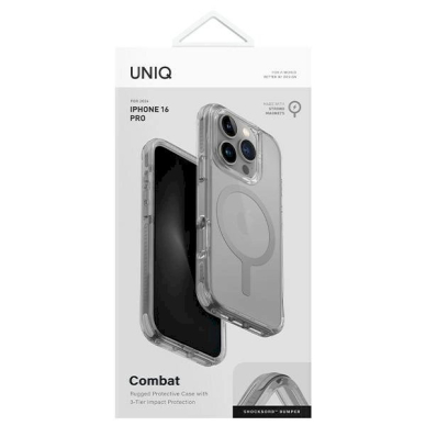 Uniq Combat iPhone 16 Pro 6.3 Magclick Charging Dėklas pilkas/stone pilkas 3