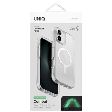 Uniq Combat iPhone 16 Pro 6.3 Magclick Charging Dėklas Baltas/lume Baltas 3