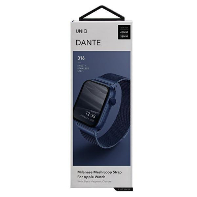 Apyrankė Uniq Dante Apple Watch Series 4/5/6/7/8/9/ SE 40 / 41mm Stainless Steel Mėlyna 1