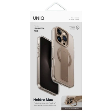 Uniq Heldro Max Magclick Charging iPhone 16 Pro Dėklas - Gold 3