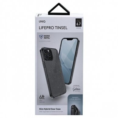 Uniq Lifepro Tinsel Apsauginis Dėklas Iphone 12 Pro Max Juodas 3