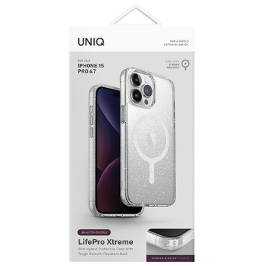 Dėklas Uniq LifePro Xtreme case iPhone 15 Pro Max 6.7  Magclick Charging Permatomas/tinsel lucent 1