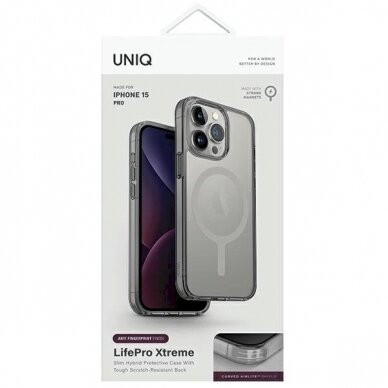 Dėklas Uniq LifePro Xtreme Magclick ChargingiPhone 15 Pro - Pilkas 5