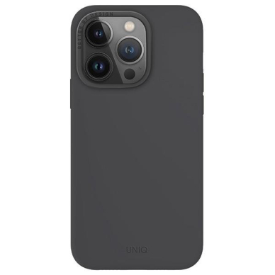 Dėklas Uniq Lino Hue iPhone 15 Pro 6.1  case Magclick Charging pilkos spalvos/charcoal pilkos spalvos 1