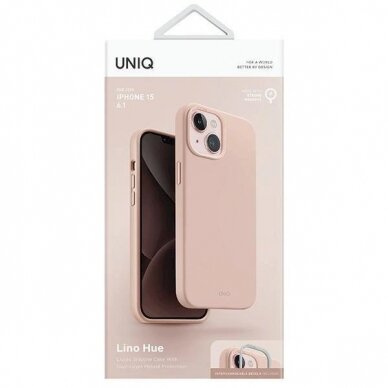 Uniq Lino Hue Magclick Charging case for iPhone 15 - Rožinis 5