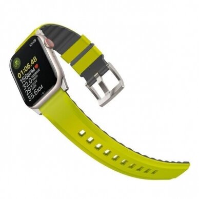 Uniq Linus Band Apple Watch Series 1/2/3/4/5/6/7/8/9/SE/SE2/Ultra 42/44/45/49mm Airosoft Silicone Lime Green/Lime Green 1