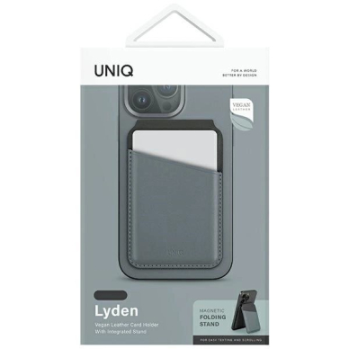 Uniq Lyden DS magnetic RFID walletphone stand - blue Juodas 5