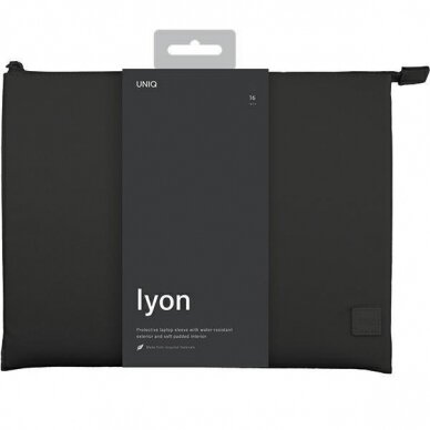 Dėklas Uniq Lyon Waterproof RPET sleeve 16 - Juodas 2