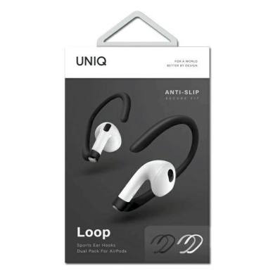 UNIQ Dėklas Loop Sports Ear Hooks AirPods Baltas / Juodas