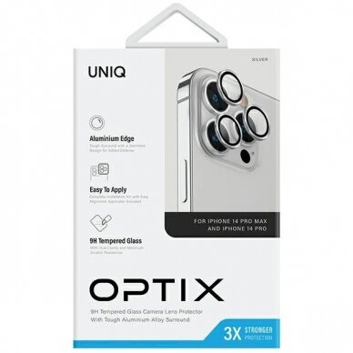 Uniq Optix Aluminum Camera Lens Protector iPhone 14 Pro / 14 Pro Max camera lensapplicator - silver 2