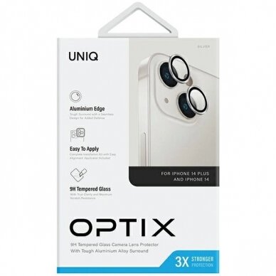 Uniq Optix Aluminum Camera Lens Protector iPhone 14/14 Plus camera lensapplicator - silver 2