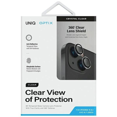 Uniq Optix Clear Camera Lens Protector iPhone 15 / 15 Plus camera lensapplicator - Permatomas 1