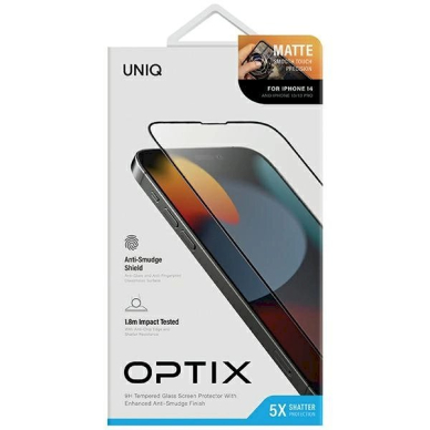 Uniq Optix Matte frosted tempered glass iPhone 14 / 13 / 13 Proapplicator 6