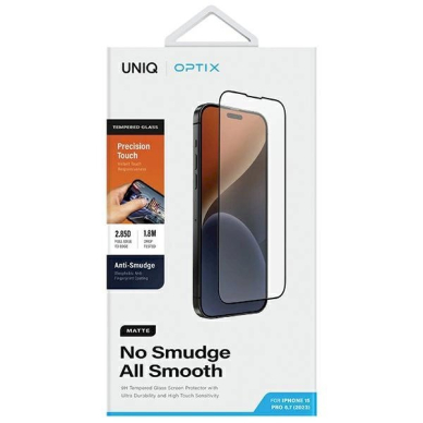 Uniq Optix Matte frosted tempered glass iPhone 15 Pro Maxapplicator 5