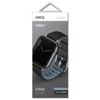 Apyrankė UNIQ pasek Linus Apple Watch Series 4/5/6/7/8/9/SE/SE2 38/40/41mm. Juoda 2