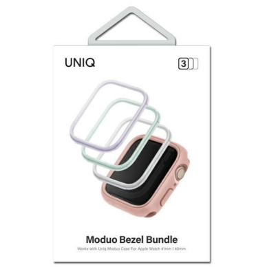 Ekrano apsauga UNIQ ramki do Moduo 3in1 Apple Watch Series 4/5/6/7/8/SE/9 40/41mm Balta 1