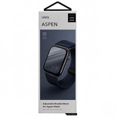 Uniq Strap Aspen Case skirta Apple Watch 44/42/45 mm Series 1/2/3/4/5/6/7/8/9/SE/SE2 Braided - Mėlynas 10