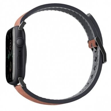 Uniq Strap Straden Apple Watch Series 1/2/3/4/5/6/7/8/9/SE/SE2/Ultra 42/44/45/49mm. Leather Hybrid Strap brown/brown 1