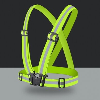 Atšvaitas Unisex Adjustable Reflective Safety Harness Vest Geltonas 3