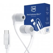 USB-C 3mk Wired ausinės - Baltas