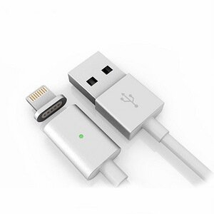 USB - Lightning kabelis Magnetic magnetinis 1.0m baltas 1