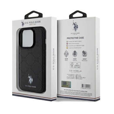 US Polo Assn. Dėklas Yoke Pattern iPhone 15 Pro - Juodas 7