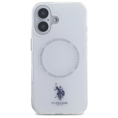 US Polo IML Ring MagSafe iPhone 16 Dėklas - Baltas 2